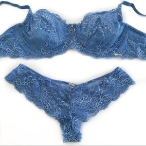 NWOT Lace demi bra and thong set